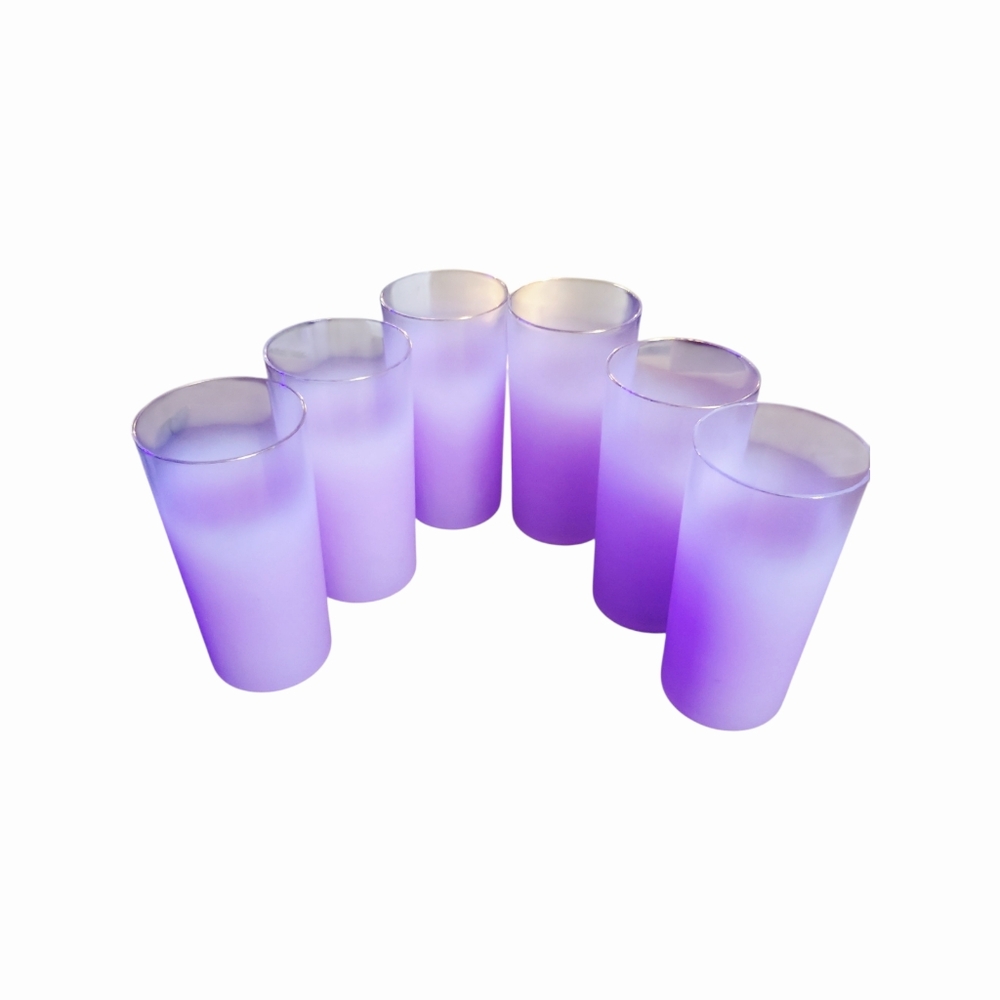 Vintage MCM Blendo Lavender Ombre Tom Collins Glasses Set Of 6